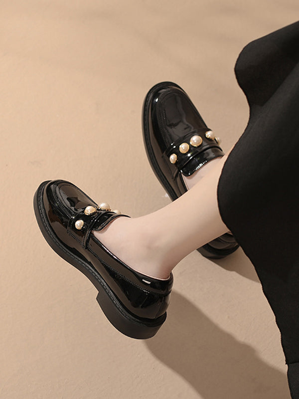 Round-toe Split-joint Loafers