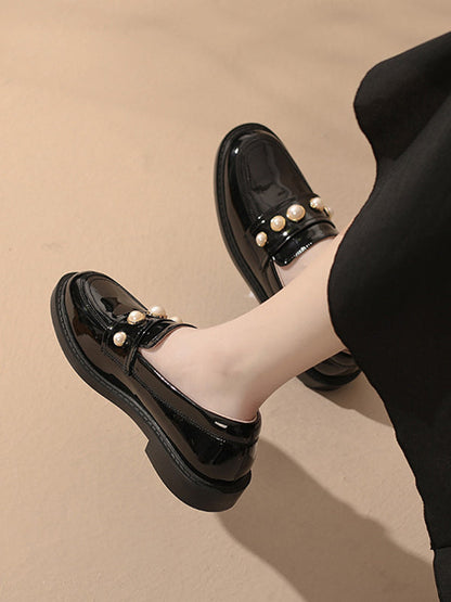 Round-toe Split-joint Loafers