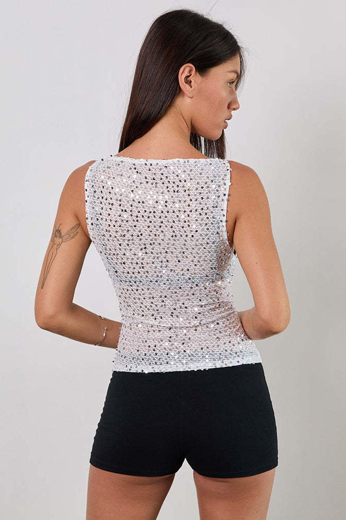 Sequin Bodycon Tank Top