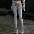 Vintage Halloween Skeleton Bones With Rose Art Leggings artswardrobe