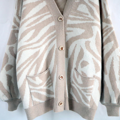 Autumn Winter Clothing Single Breasted Sweater Retro Lazy Knitted Mid Length Cardigan
