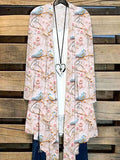 Birds & Flowers Embroidery Art Casual Cozy Cardigan artswardrobe