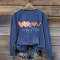 Comstylish Women's One Day At A Time Print Round Neck Sweatshirt