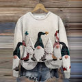 Women's Christmas Gnome Print Sweatshirt