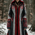 Halloween Gothic Art Women's Knitted Hooded Long Cardigan artswardrobe