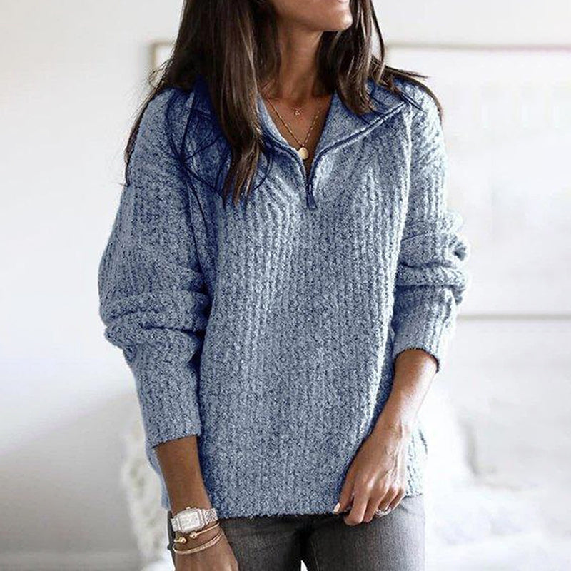 Vintage Zip Pullover Long Sleeve Sweater elevenforest
