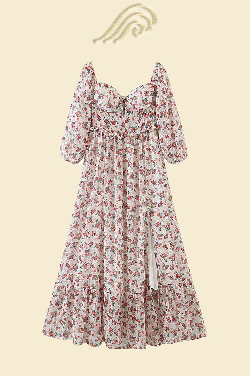 Helena Printed Embroidered Off-shoulder Maxi Dress