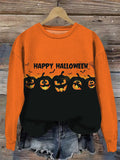 Halloween Cute Pumpkin Ghost Print Hooded Sweatshirt artswardrobe