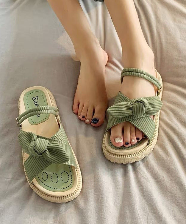 Green Platform Stylish Splicing Slide Sandals Peep Toe Uu015