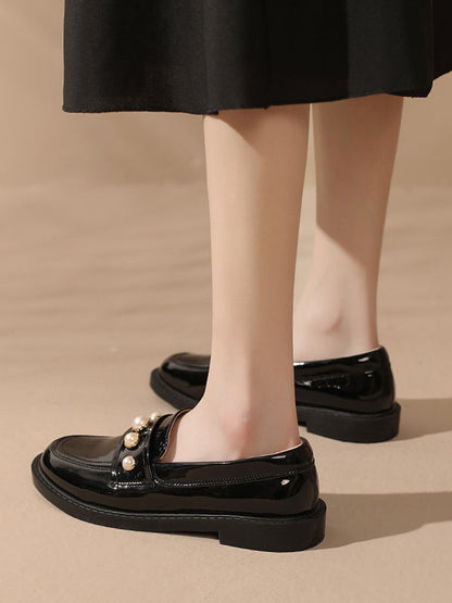 Round-toe Split-joint Loafers