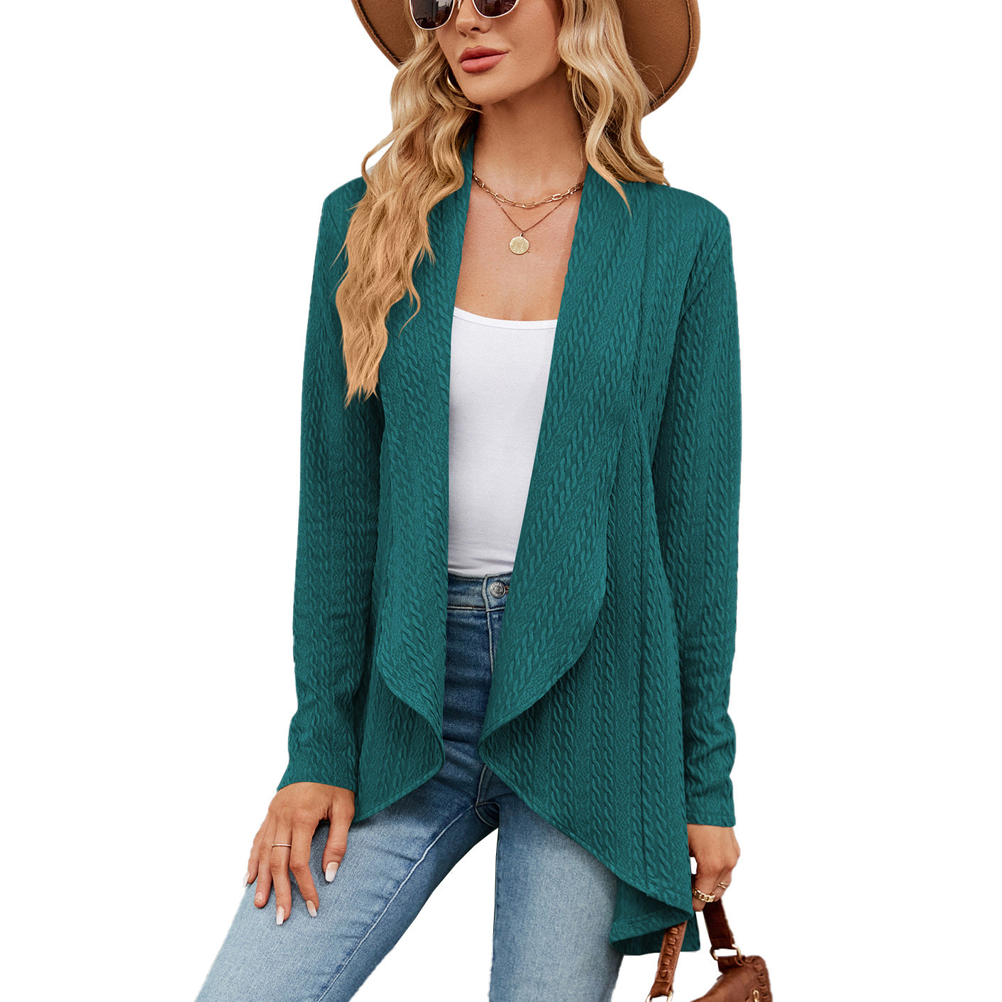 Autumn Winter Long Sleeve Color Loose Cardigan Top Knitting Coat