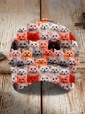 Comstylish Colorful Cute Cats Embroidered Vintage Cap