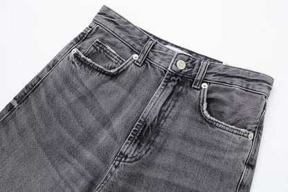 Fall Clothing Wide Leg Mid Waist Long Jeans – High Waisted Denim Pants