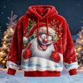 Comstylish Men's Viking Santa Claus Fun Comfortable Plush Hoodie