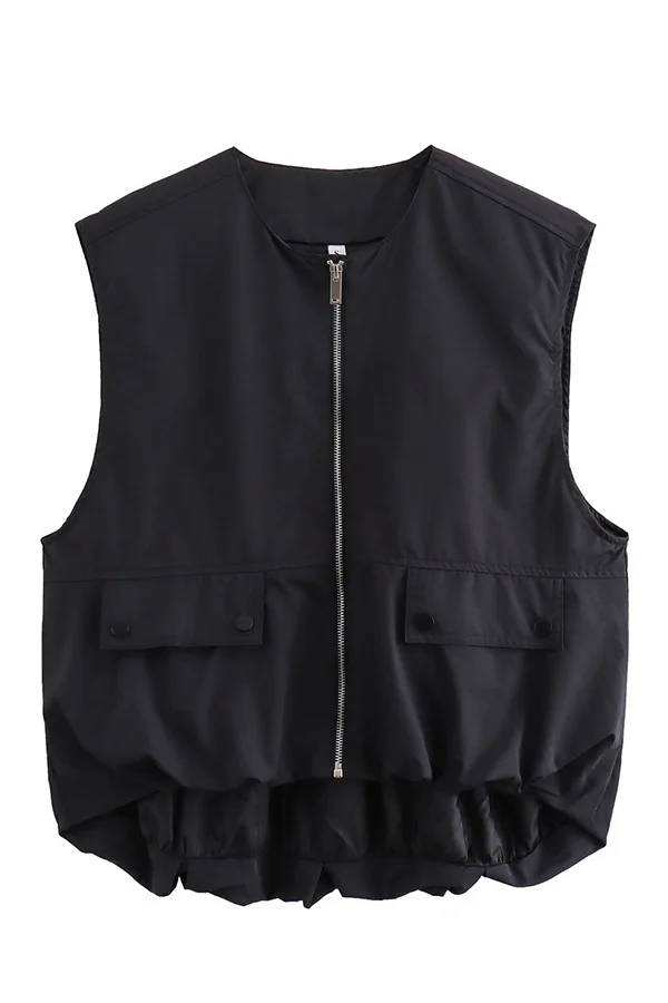 Fashionable Loose Sleeveless Pocket Vest