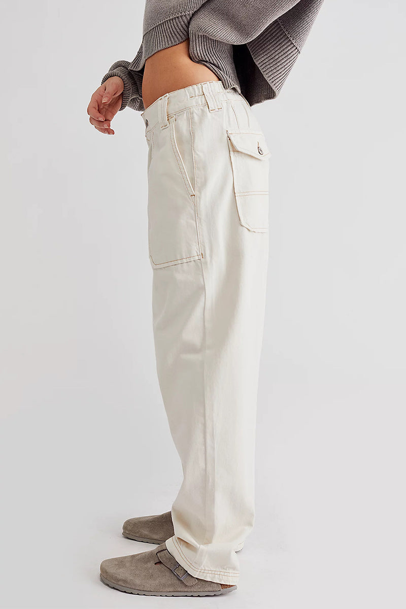 Street Pocket Without Belt Loose Denim Jeans(no Belt)