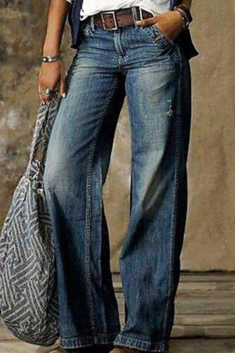 Print Patchwork Boot Cut Denim Jeans(8 Colors)