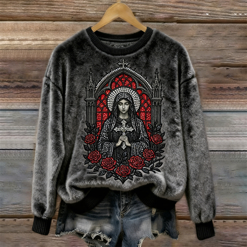 Comstylish Faith Goddess Design Women's Flannel Sweatshirt