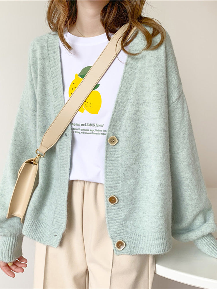 Autumn Winter Sweater Cardigans V Neck Knit Cardigans Outwear Korean Tops Suete Mujer Poncho