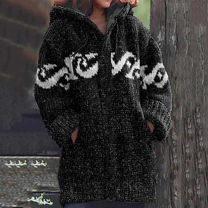 Retro Surf Jacquard Knit Cozy Cardigan Sweater elevenforest