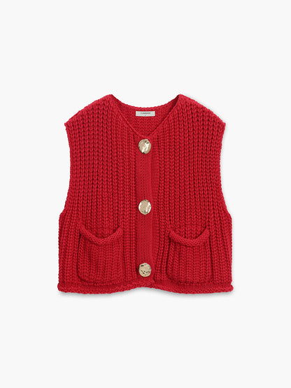 Crochet Button-front Sweater Vest