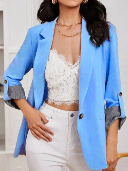 Splicing Lapel Slim Cardigan Temperament Suit Jacket
