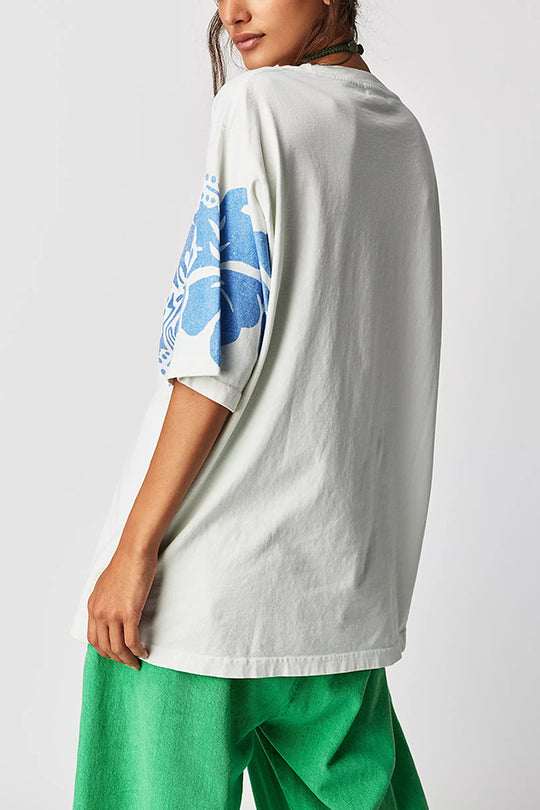 Print Loose Round Neck Short Sleeve T-shirt