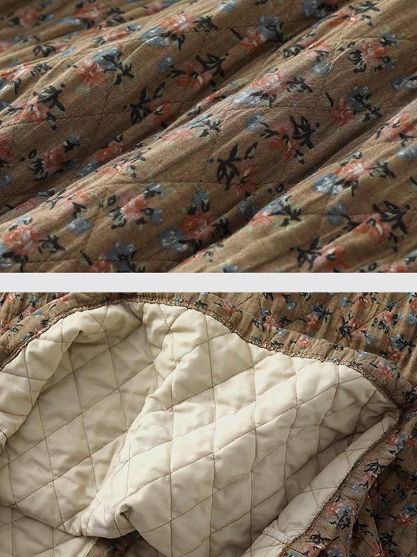 Retro Pocket Warm Long Cotton Coat