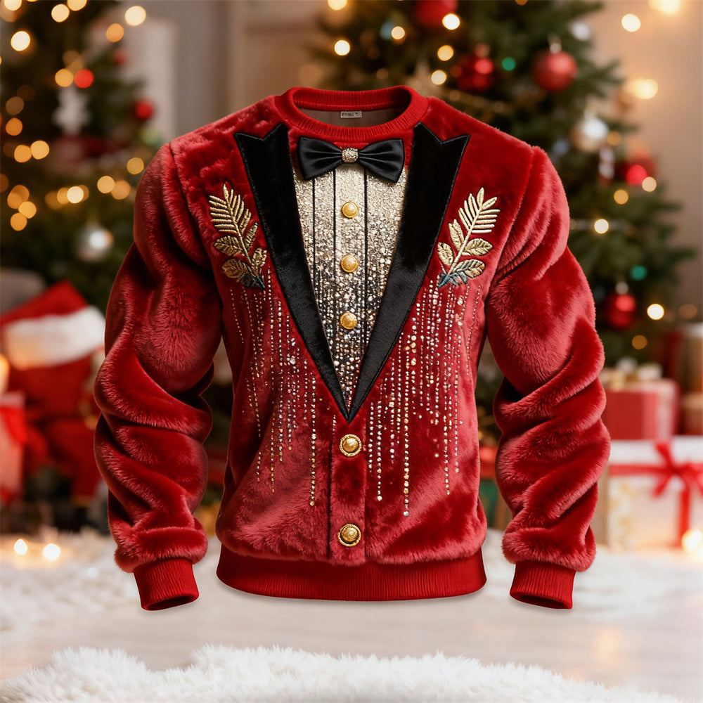 Comstylish Christmas Two-piece Set Design Men's Flannel Sweatshirt
