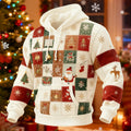 Comstylish Men's Christmas Patchwork Print Casual Hoodie