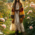 Women's Rainbow Stripe Pattern Sweater Cardigan artswardrobe
