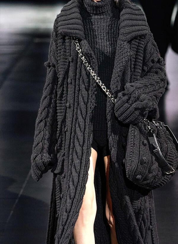 Long Cardigan Sweater Twist Knitted Clothing