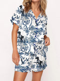 Comstylish Women's Casual German Shorthaired Pointer Silky Satin Pajama Set