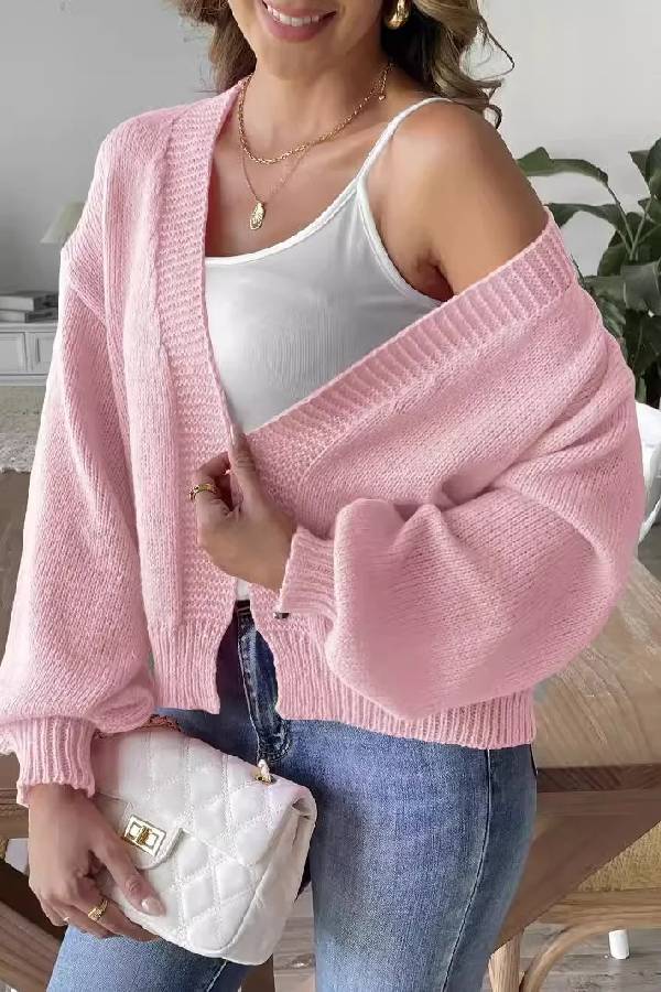Trend Lantern Sleeve Simple Coat