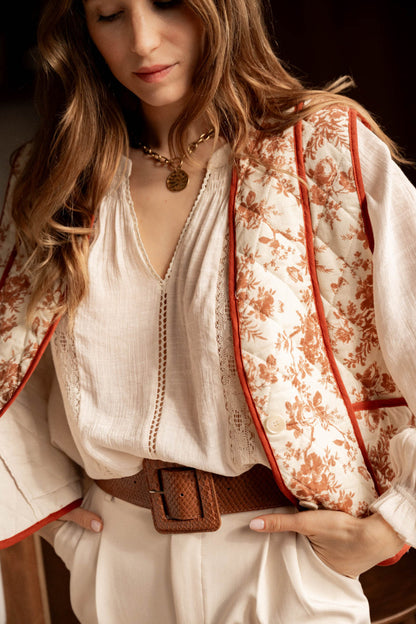 Printed Padded Waistcoat