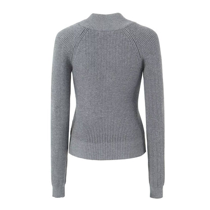 Knitting Cardigan Round Neck Slim Single Breasted Knitwear Autumn Clothing
