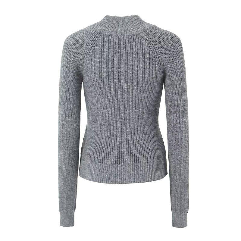 Knitting Cardigan Round Neck Slim Single Breasted Knitwear Autumn Clothing