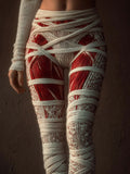 Halloween Muscle Anatomy Bandage Art Cozy Knit Leggings artswardrobe