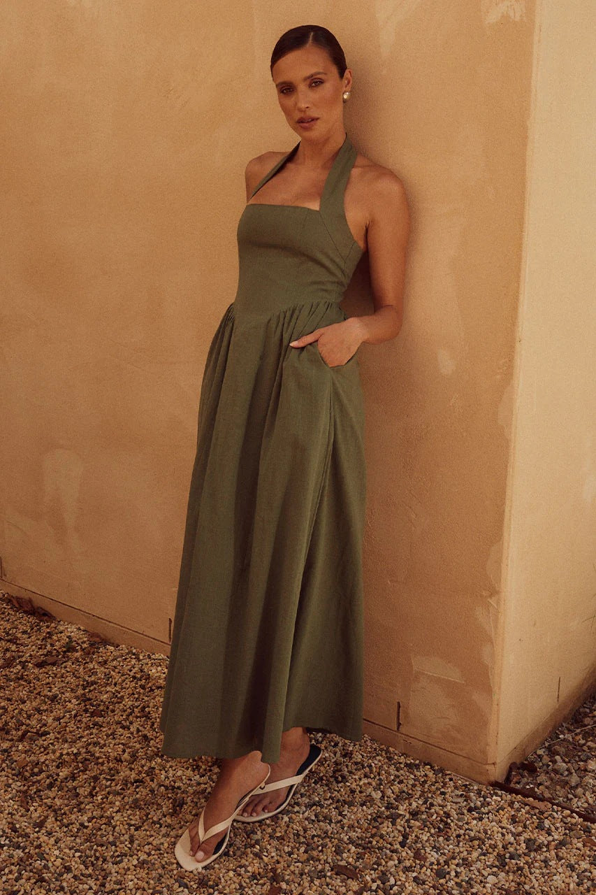 Summer Wide Camisole Halter Backless Dress