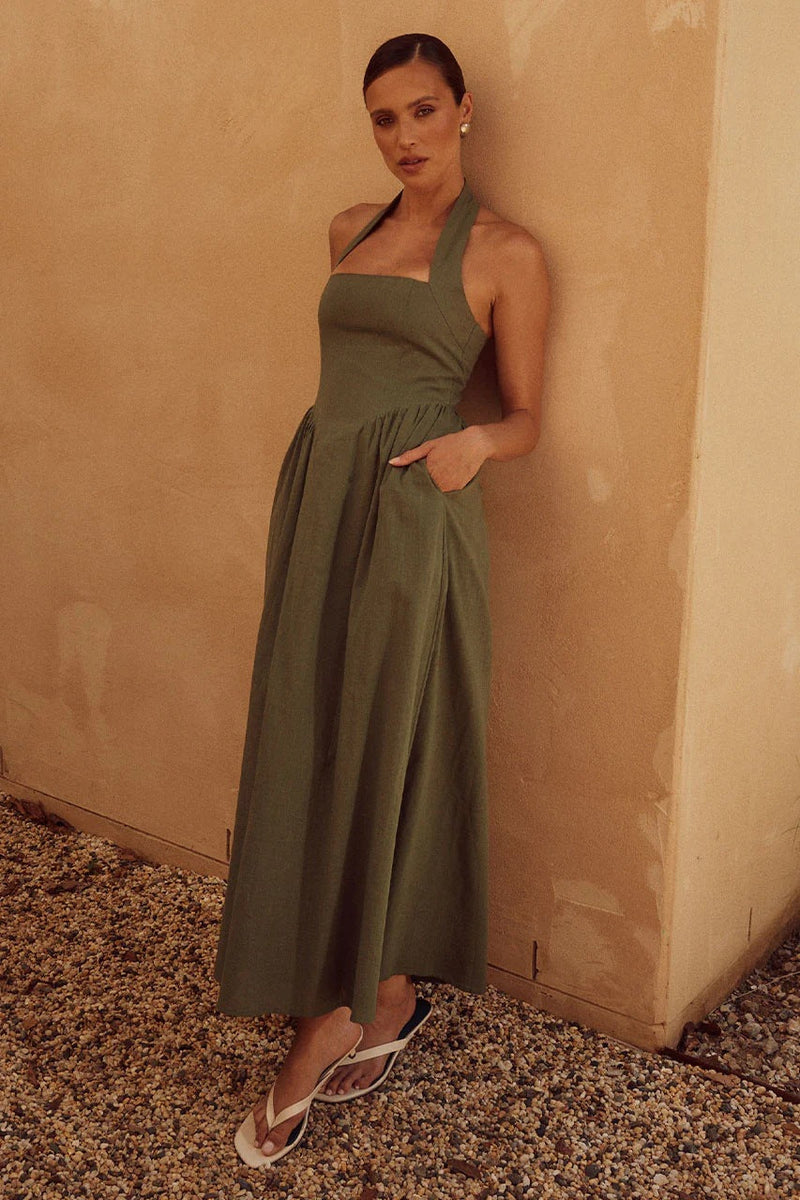 Summer Wide Camisole Halter Backless Dress