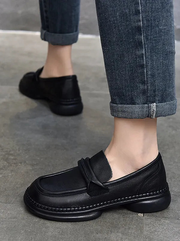 Round-toe Color Square-toe Shoes