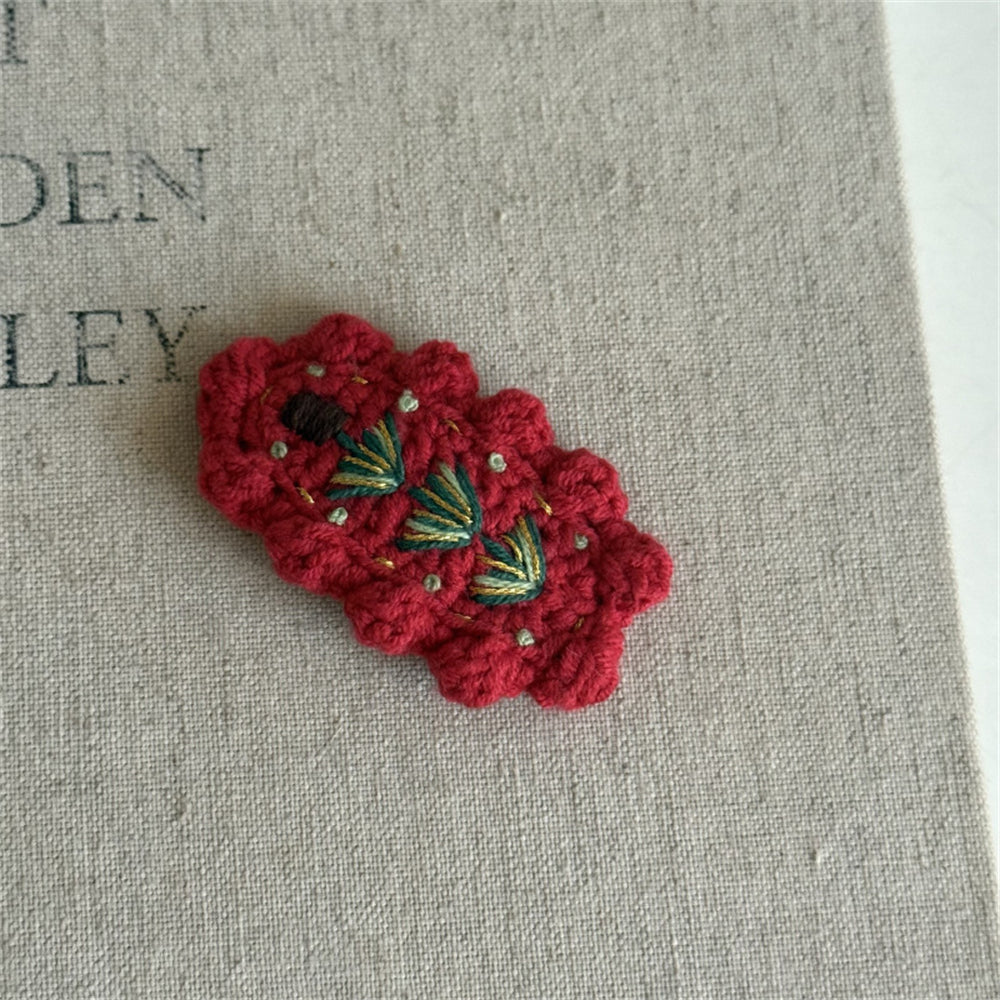 Comstylish Christmas Handmade Crochet Hair Clip