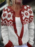 Vintage Icelandic Pattern Cozy Knit Cardigan elevenforest