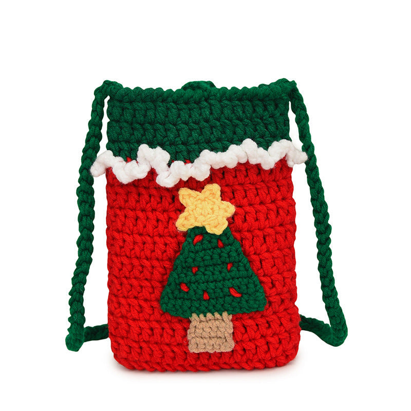 Comstylish Lovely Christmas Crochet Mini Crossbody Bag