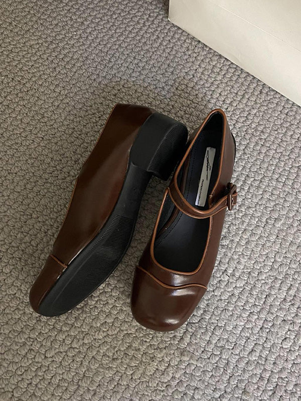 Round Cut Round-toe Split-joint Mary Janes