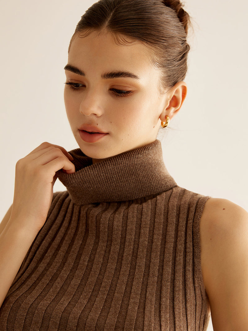 Wool-blend Turtleneck Sweater Vest