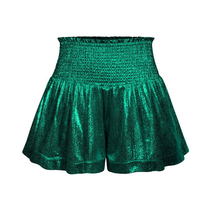 Choose to Sparkle Metallic Shorts - Green