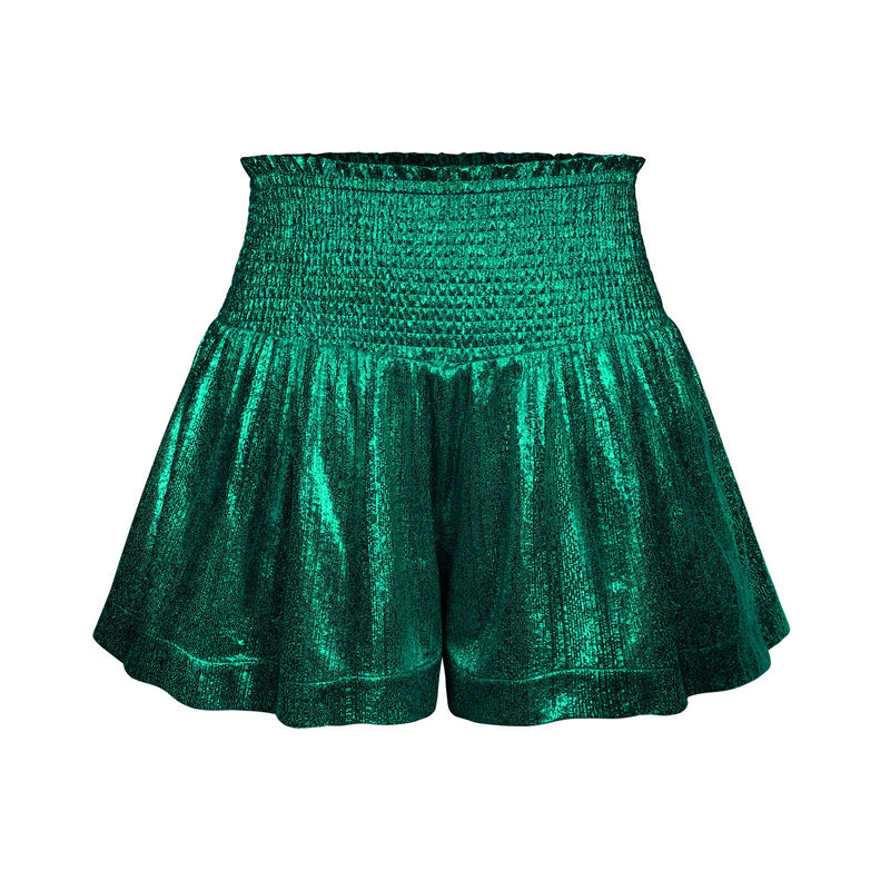 Choose to Sparkle Metallic Shorts - Green