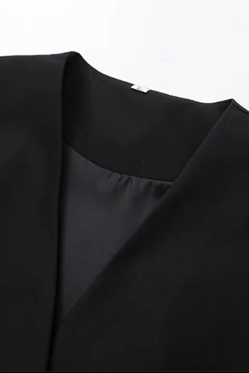 Color Metal Accessories Trim V Neck Waistcoats