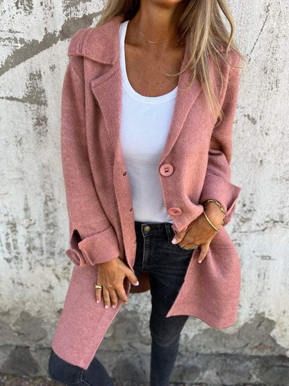 Lapel Single-breasted Long Coat